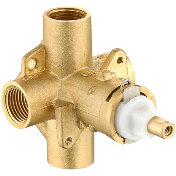 Brass 2510 Posi Temperature Pressure Balance and Shower Valve, Four-Port Recirculation Valve with Standard 1/2-Inch IPS Connection$$Tools & Hardware Other