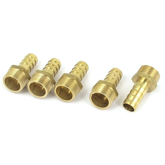 Brass 3/8BSP Male Thread to 10mm Hose Barb Straight Fitting Adapter Coupler 5Pcs