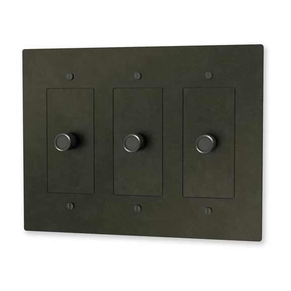 Brass 3 Way Rotary Dimmer Switch - 120V AC - Solid Brass Wall Plate for LED Bulbs - Rotary Dimmer with Knurled Knob - UL Listed Flicker-Free Dimming | Vintage Style Light Control for Home Decor