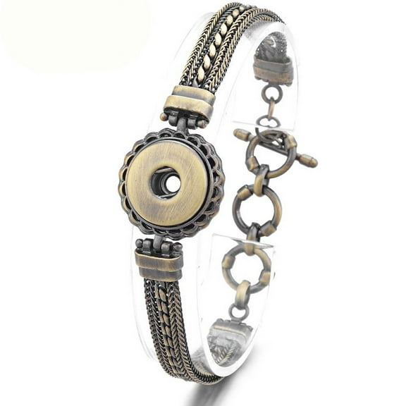 Brass 9 inch Bracelet Snap Jewelry Fits 18MM 20MM Ginger Charm Buttons
