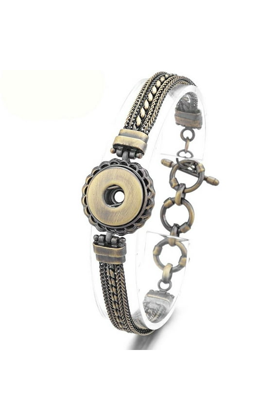 Brass 9 inch Bracelet Snap Jewelry Fits 18MM 20MM Ginger Charm Buttons