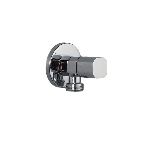 Brass 90 Angle Valve, Dual Handle Chrome Finish Mini Corner Faucet for Bathroom Sink Shower, Durable Metal with O-Rings, American European Threads, Plumbing Fixture