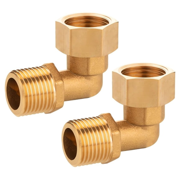 Brass 90 Degree Angle Joint 1/2 Inch Connector for Bathroom & Kitchen Pipes