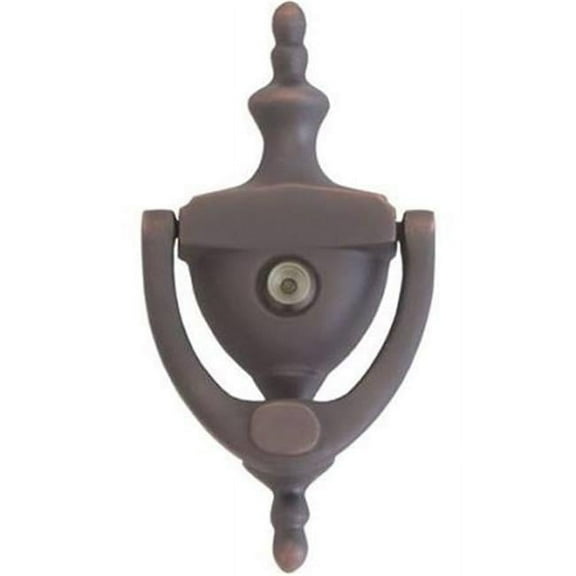 Brass Accents A07-K6551-613VB 6 in. Venetian Bronze Traditional Door Knocker with Eyeviewer