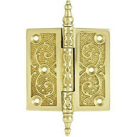 Brass Accents H04-H334S-619 3.5 x 3.5 in. Filligree Design with Butt 0.5 in. Steeple Tip, Satin Nickel