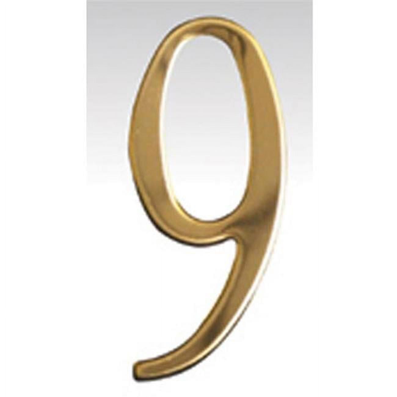 Brass Address Numbers Size - 2  Number - 9-Brass