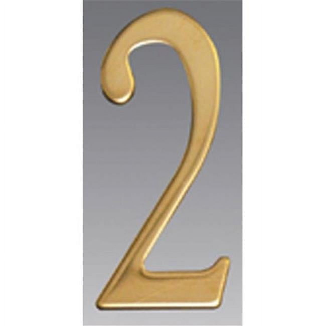Brass Address Numbers Size - 3  Number - 2-Brass