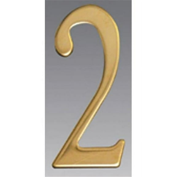 Brass Address Numbers Size - 3  Number - 2-Brass