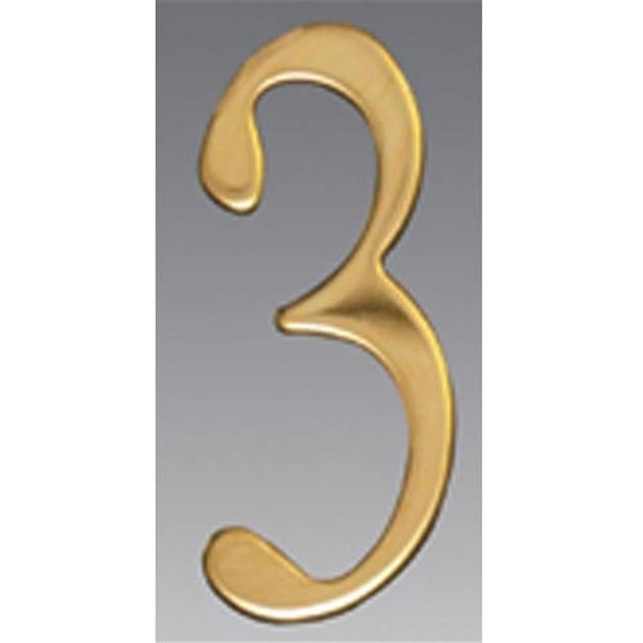 Brass Address Numbers Size - 3  Number - 3-Brass