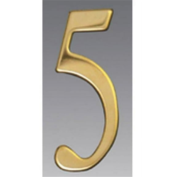 Brass Address Numbers Size - 3  Number - 5-Brass