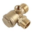 thumbnail image 1 of Brass Air Compressor 3 Way Check Valves Air Compressor Valves Male Thread Check Valves Replacement Part Hoses Connector, 1 of 7