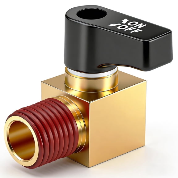 Brass Air Compressor Drain Valve Cock Ball Valve, 1/4" NPT Male Thread Ball Type Drain Valve Air Compressor Accessories