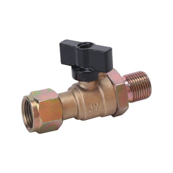 Brass Air Shut-Off Valves, Inline Service Replacement, M18x1.5 Male Female Threaded Connection, Pneumatic Line Component for Truck Trailer Repair, 8.2 cm Length
