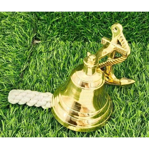 Brass Anchor Ship Bell 4" Maritime Door Vintage Hanging Wall Decor Bell For Gift