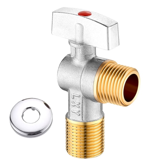 Brass Angle Stop Valves 1/2" Inlet Outlet Double Hot Cold Valves Simple Installation for Kitchen Bathroom Plumbing