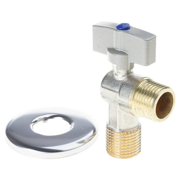 Brass Angle Stop Valves 1/2" Inlet Outlet Double Hot Cold Valves Simple Installation for Kitchen Bathroom Plumbing