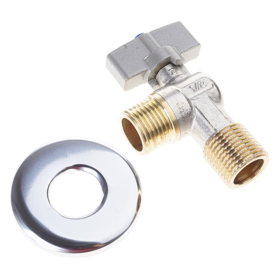 Brass Angles Stop Valves 1/2" Inlet Outlet Double Hot Cold Valves Simple Installation for Kitchen Bathroom Plumbing