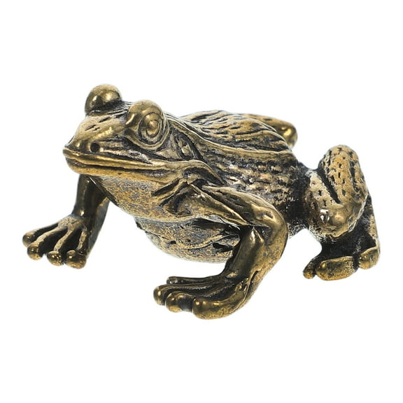 Beaupretty Birthdays Brass Frog Figurine Golden 1Pack Home Decoration
