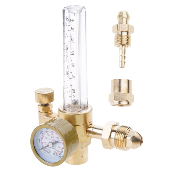 Brass Argon Regulators with CGA 580 Inlet for TIG Welding Applications Erosion Resistant Industrial Pressure Controller Device