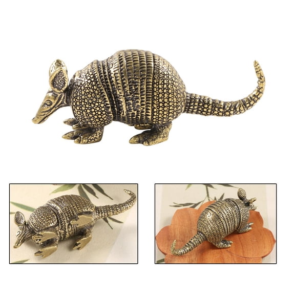 Brass Armadillo Figurine Small Animal Statue Table Office Home Decor Toy Gift