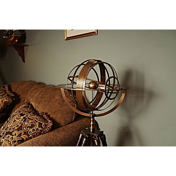 Brass Armillary With Wood Stand