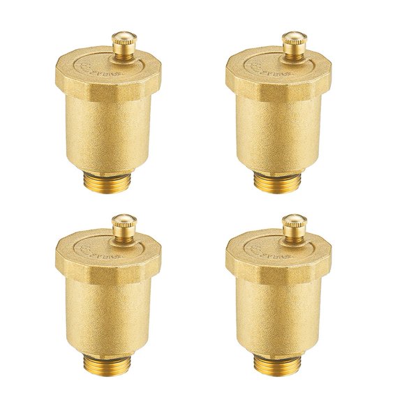 Brass Automatic Float Valve, High-Pressure Air Release Vent For HVAC, Boiler, Radiator Systems, 1/2 3/4 Inch Male Thread, Rust Resistant, 4-Pack(3/4)