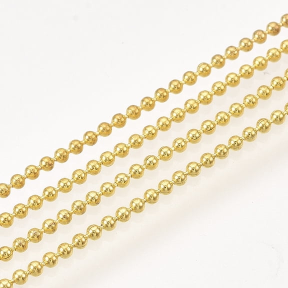 Brass Ball Chains with Spool Soldered Golden 1.2mm about 100yard/roll