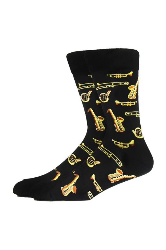 Brass Band Jazzy Socks from the Sock Panda (Adult Large)