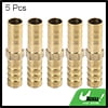 Brass Barb Hose Fitting Straight Union Connector 8mm for Air Water Gas Oil 5pcs