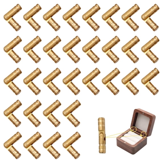 Brass Barrel Hinges, Hidden Concealed Hinges for Wooden Jewelry Boxes and Keepsake Cases, Invisible Cylinder for Small Cabinet Doors (20mm & 25mm 32pcs)