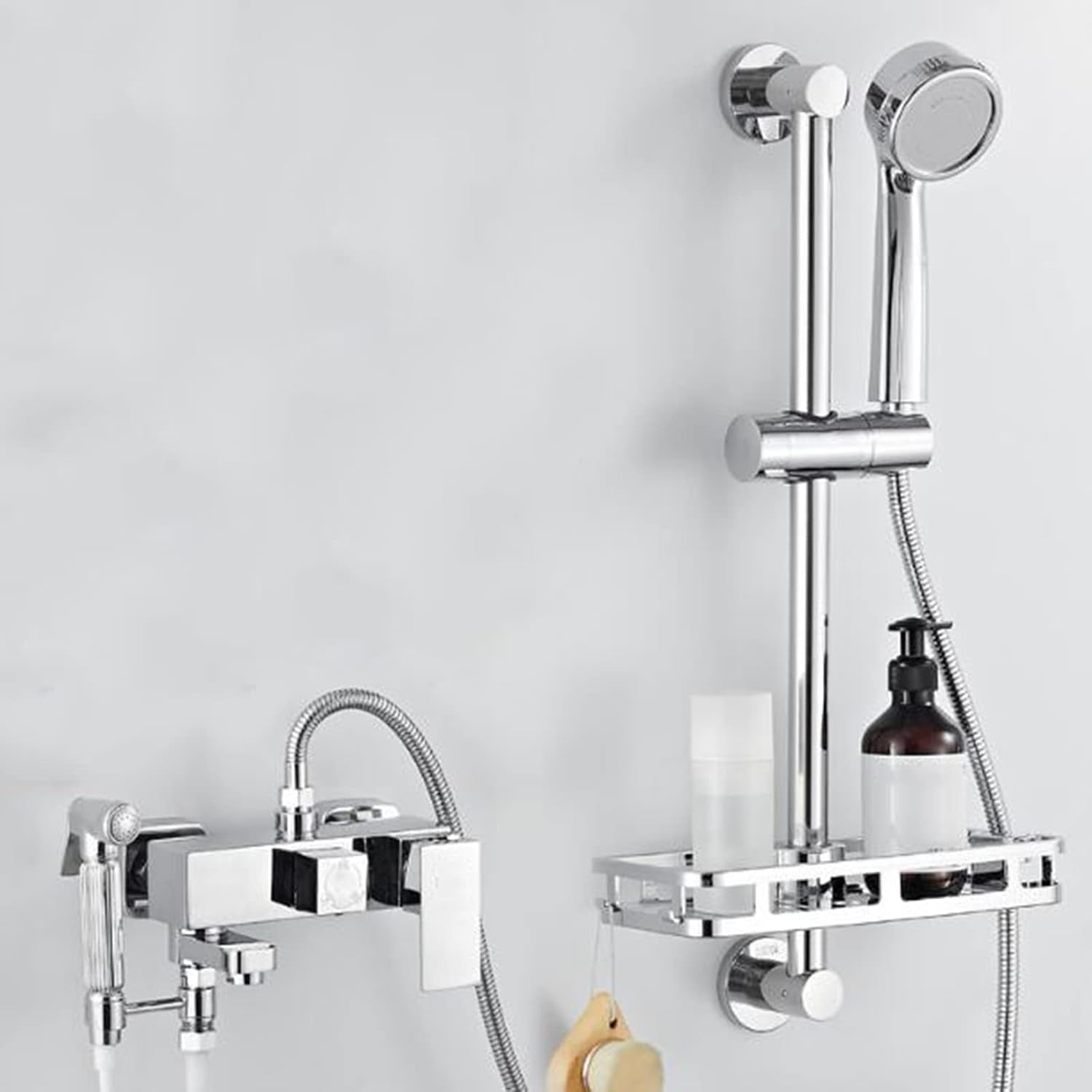 Brass Bath Mixer Tap with Shower Attachment Bathtub Faucet Wall Mounted