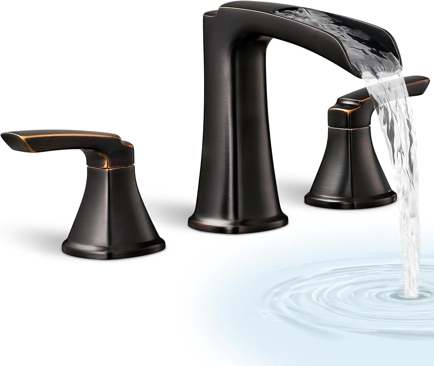 Brass Bath Tub Faucet Set 3 Hole, 8 Inch High Flow Tub Faucet, 2 Handle ...