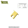Brass Bathroom Square Shower Set Home Hotel Wall-Mounted Gold Fixed Bracket Hand-Held Shower Head with Stainless Steel Hose (Gold Shower Bracket)