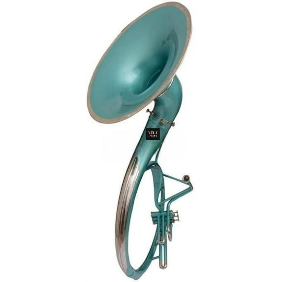 Brass Bb 22" Valve Sousaphone Mouth Piece with Carry Bag Handmade Musical Instrument Gift (Green)