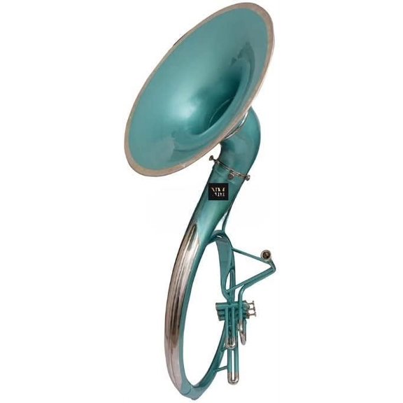 Brass Bb 22" Valve Sousaphone Mouth Piece with Carry Bag Handmade Musical Instrument Gift (Green)