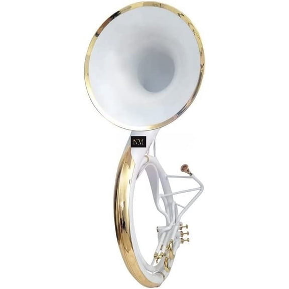 Brass Bb 22" Valve Sousaphone Mouth Piece with Carry Bag Handmade Musical Instrument Gift (White)