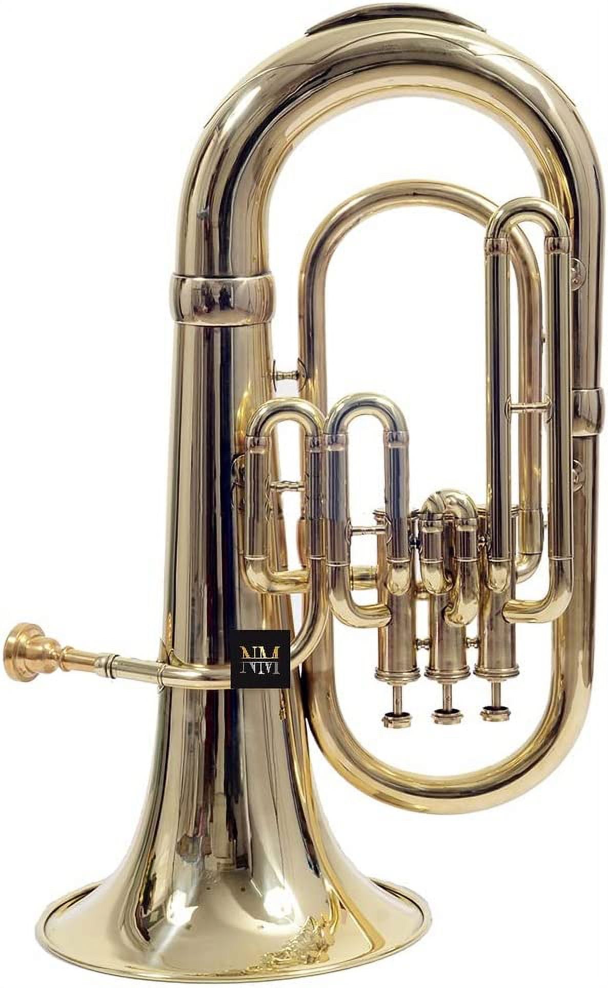 Brass Bb Flat Musical Instrument Euphonium 3 Valve With Free Hard Case Mouthpiece (Brass)