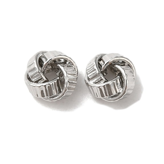 Brass Beads Cadmium Free Nickel Free Lead Free Knot Twist Platinum 6.5x4mm Hole: 1.6mm