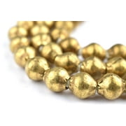 Brass Bicone Beads - Full Strand of Ethiopian Metal Beads - The Bead Chest (8 x 7mm, Brass)