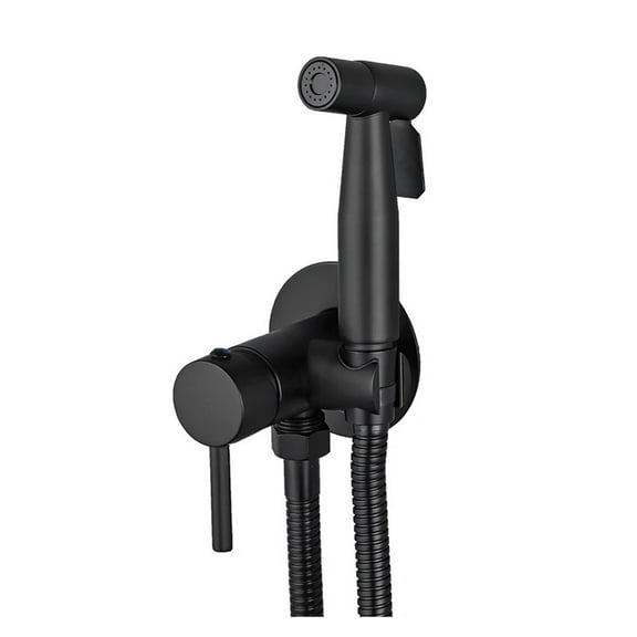 Brass Bidet Faucet Sprayer Black Portable Toilet Bidet Faucet, Hot Cold Water Bathroom Mixer Valve Hygienic Shower