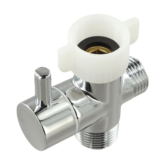 Brass Bidet T Valve Tee Connector For 7/8 7/8 X1/2 for Toilet Water Flow Control with Single Lever Adjustment (With shut-off valve)