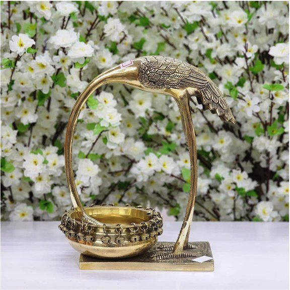 Brass Bird Urli Flamingo Urli Brass Urli Showpiece Centre Table Decor Floating Flowers Candles Handcrafted Urli for Home Decor Swan Urli Indian Showpiece Urli Decor for Home - AtoZ India Cart