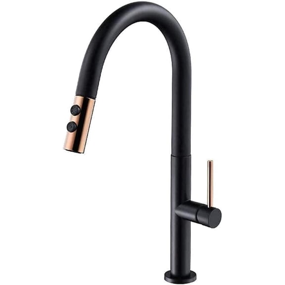 Brass Black Drawable Basin Mixer Tap,Single Handle Can Be Rotated 360 Kitchen Sink Faucet,Hot and Cold Water Taps,for Countertop Washbasin