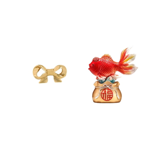 Brass Bowknot Furniture Handle Decorative Statue Cabinet Pull Creative Design for Kitchen Drawer Cupboard Entryway Home