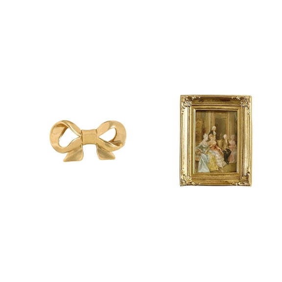 Brass Bowknot Furniture Handle Resin Photo Frame Card Display Holder Sturdy Material for Bedroom Office Decor