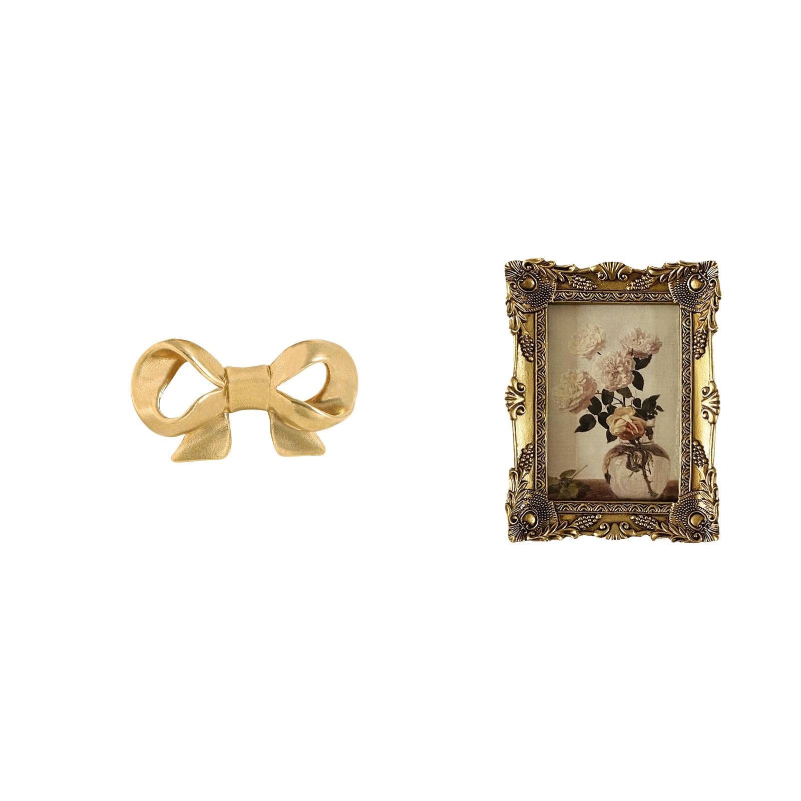 Brass Bowknot Furniture Handle Wardrobe Door Pull Antique Resin Material for Cupboard Drawer Wedding Events