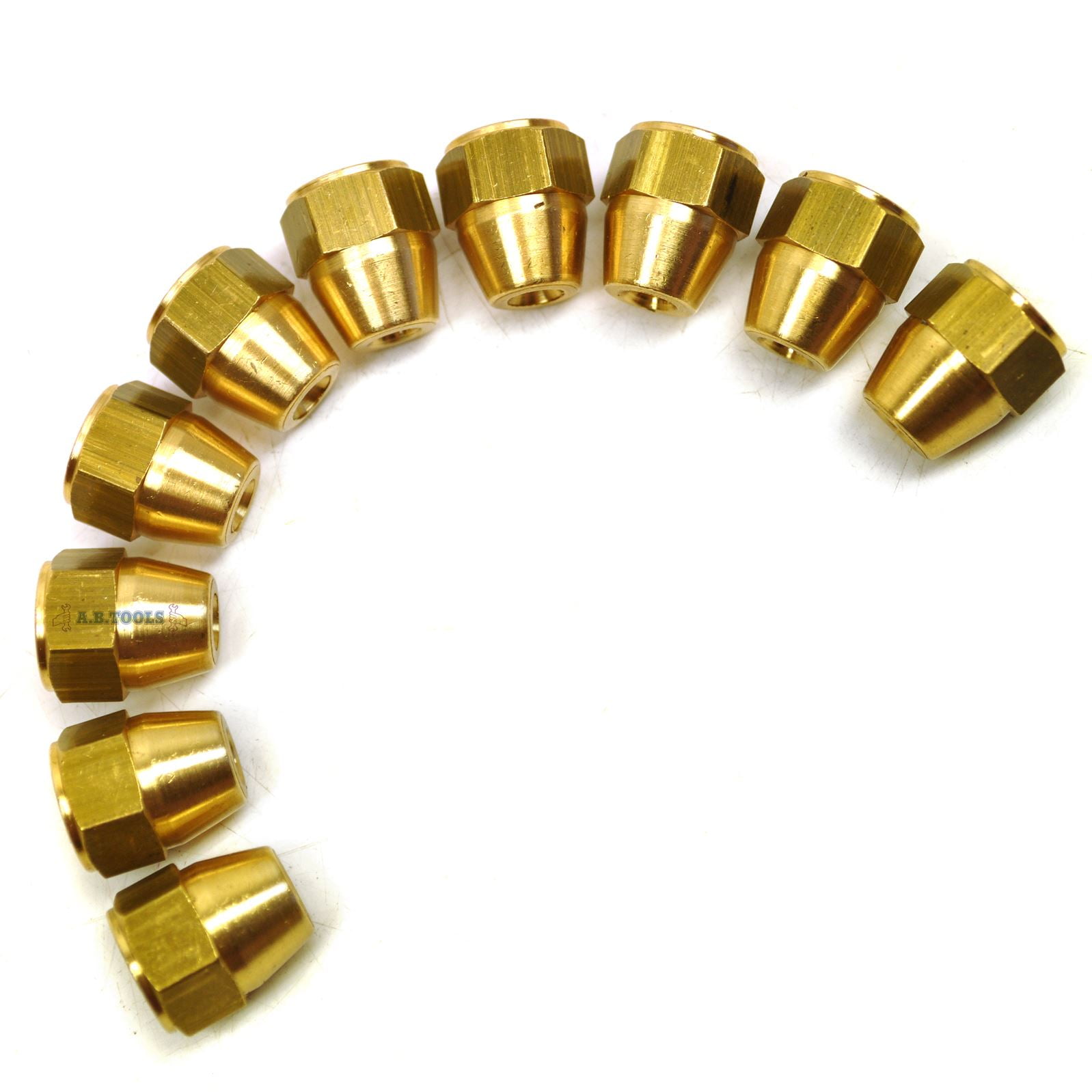 Brass Brake Pipe Fittings 7/16" x 20 UNF Female 10 PACK for 3/16" Pipe