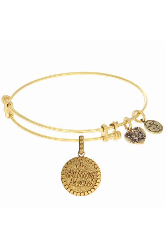 Brass Brides Maid Bangle Bracelet 7.25 Adjustable