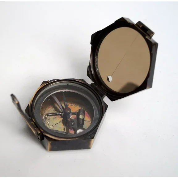 Brass Brunton Compass Kelvin & Hughes London 1917 Antique Marine Christmas Gift