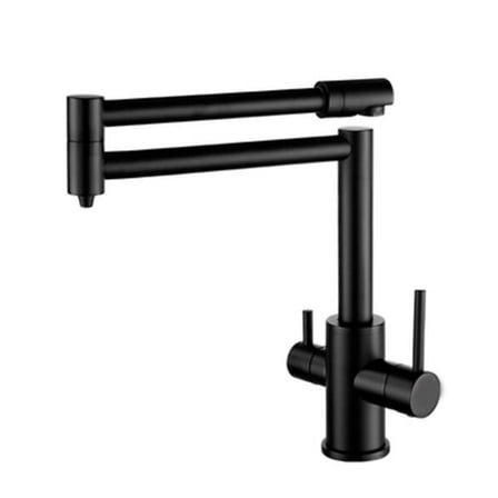 Brass Brushed Kitchen Folding Faucet With Pure Water Cold Hot Kitchen Modern Drinking Water 3 Way Filtered Faucet Mixer ,Easy to Install